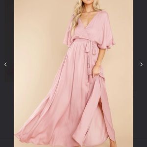 Cross my heart dusty rose maxi dress